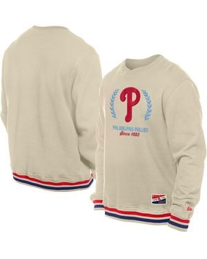 KTZ Texas Rangers Throwback Pullover Sweatshirt - Natural
