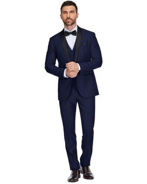 Gino Vitale 3-piece Slim Fit Shawl Lapel Tuxedo - Blue