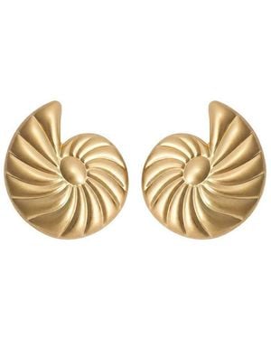 SOH Gold-tone Nautilus Spiral Stud Earrings - Metallic