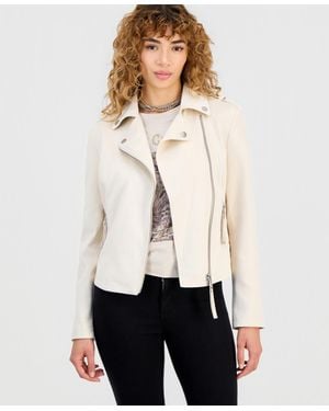 Guess New Monica Faux-suede Moto Jacket - White