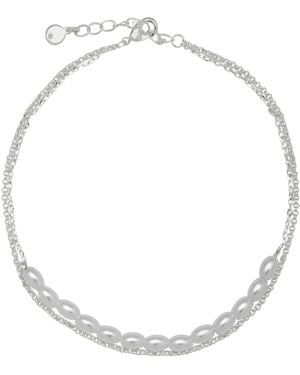 And Now This Double Strand Imitation Pearl Anklet - Metallic