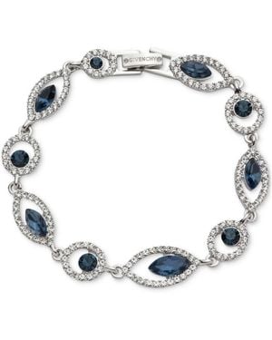 Givenchy Silver-tone Pave & Color Crystal Flex Bracelet - Blue