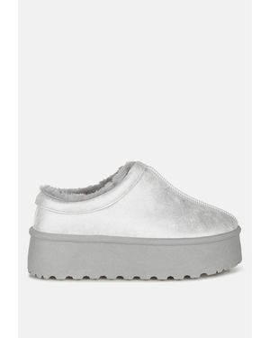 LONDON RAG Lottys Faux Leather Platform Classic Slip-on - White
