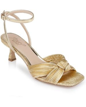 Badgley Mischka True Kitten Heel Sandals - Metallic