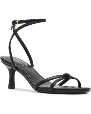 Madden Girl Red Strappy Knot Stiletto Heel Dress Sandals - Metallic