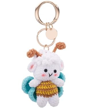 Nina Crochet Angel Lamb Small Bag Charm - White