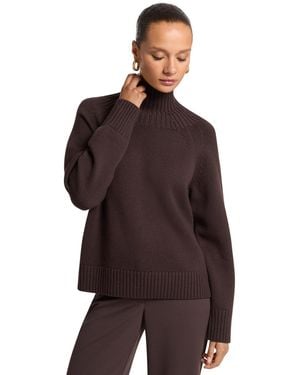 Michael Kors Mock-neck Wool Pullover Sweater - Brown