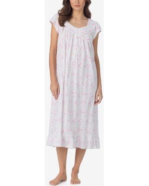 Eileen West Sweetheart Neck Cap-sleeve Nightgown - Purple