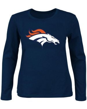Fanatics Denver Broncos Plus Size Scoop Neck Long Sleeve T-shirt - Blue