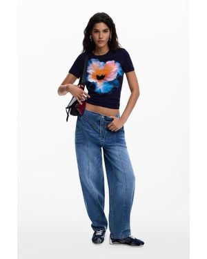 Desigual Balloon Jeans Seams, Cotton - Blue