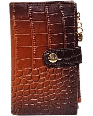 Lodis Vintage Burnished North South French Wallet - Red