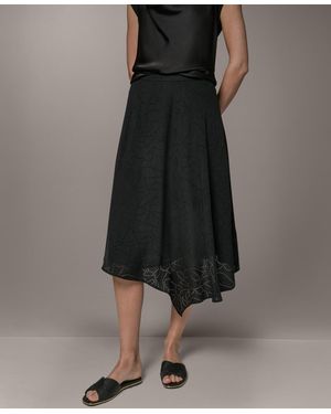 Donna Karan Laser Cut High-low Skirt - Black