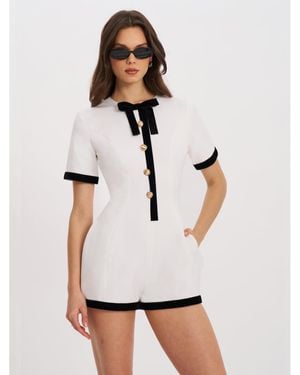 Miss Circle Idina Business Casual Romper - White