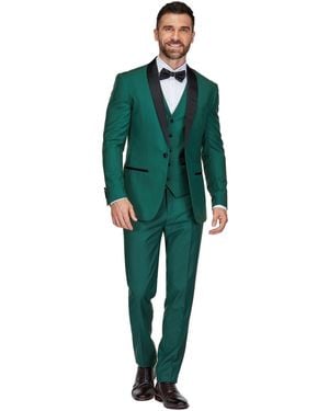 Gino Vitale 3-piece Slim Fit Shawl Lapel Tuxedo - Green