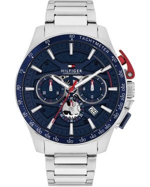 Tommy Hilfiger Chronograph Tone Stainless Steel Bracelet Watch - Blue