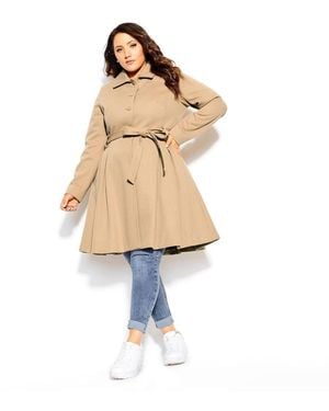 City Chic Plus Size Blushing Belle Coat - White