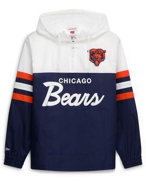 Mitchell & Ness Chicago Bears Head Coach Anorak Quarter-zip Windbreaker Jacket - Blue