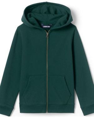 Lands' End Child School Uniform Kids Zip Front Sweatshirt - Green