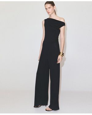 Mango Draped Asymmetrical Jumpsuit - Blue
