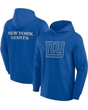 Fanatics New York Giants Elements Blaze Tri-blend Long Sleeve Hoodie T-shirt - Blue