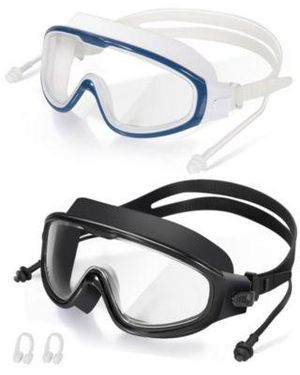 Gnuadz Swimming goggles Anti Fog Ear Plugs Nose Clip - Metallic