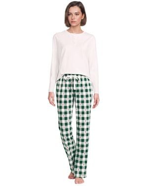 Lands' End Knit 2 Piece Pajama Set - Green
