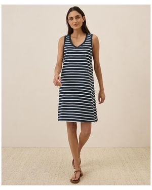 Pact Organic Cotton Softspun A-line Tank Dress - Blue