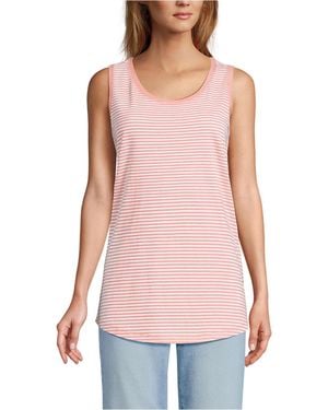 Lands' End Petite Supima Cotton Tunic Tank Top - Pink