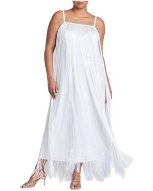 Eloquii Plus Size Fringe Maxi Dress - White