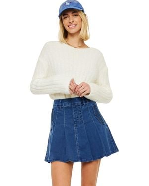 Kancan Sandy High Rise Pleated Mini Skort - Blue