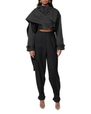 JLUXLABEL Next Level Cape Jacket Autumn Flow Cargo Pants - Black