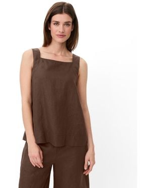 Masai Madisa Linen Square Neck Top - Brown