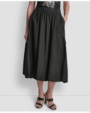 DKNY Pull-on Bubble Hem Cargo Skirt - Black