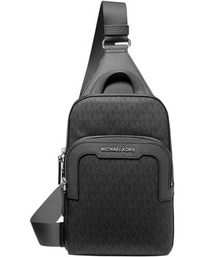 Michael Kors Hudson Signature Logo Sling Bag - Black