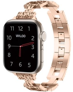Waloo Pebble Styled Metal Replacement Band For Apple Watch - Black