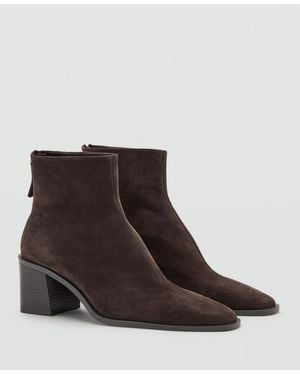 Mango Suede Block-heel Boots - Brown