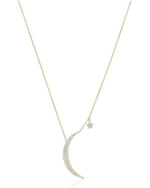The Lovery Jumbo Cz Moon Necklace 14k Gold-plated Sterling Silver - Metallic
