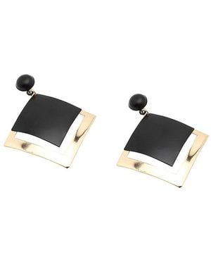 SOH Contrast Drop Earrings - Black