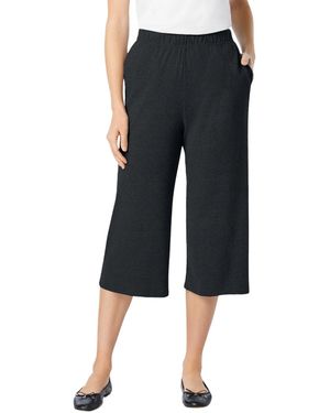 Woman Within Plus Size 7-day Knit Culotte - Black