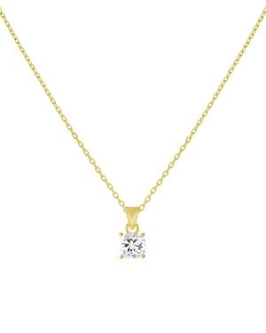 And Now This Cubic Zirconia Solitaire Pendant Necklace - Metallic