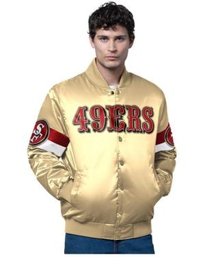 Starter San Francisco 49ers Triple Option Full-snap Varsity Jacket - Metallic