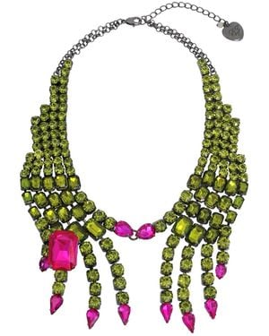 Betsey Johnson Faux Stone Witch Hands Statement Necklace - Green
