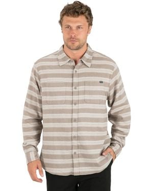 Hurley Eugene Stripe Flannel Long-sleeve Shirt - Gray