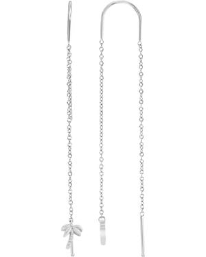 Roxy Waterproof 65mm Palm Tree U Shape Threader Earrings - White