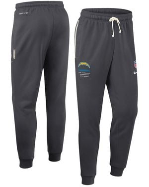 Nike Los Angeles Chargers Sideline Standard Issue Dri-fit Tapered-leg Fleece Pants - Blue