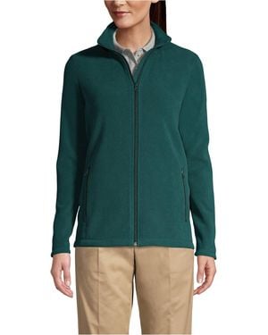 Lands' End Full-zip Mid-weight Fleece Jacket - Green