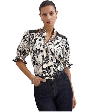 Phase Eight Aisra Lace Blouse Top - White