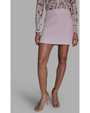BCBGMAXAZRIA Zipper & Hook-eye Closure Textured Mini Skirt - Pink