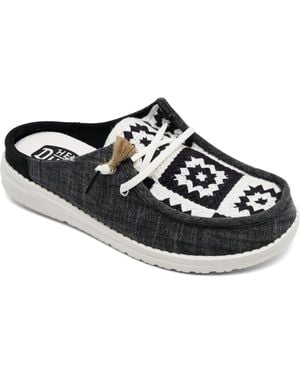 HEYDUDE Wendy Slip Cottage Crochet Slip-on Casual Clog From Finish Line - Black