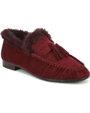 Sam Edelman Lana Fur Tassel Slip-on Loafers - Red